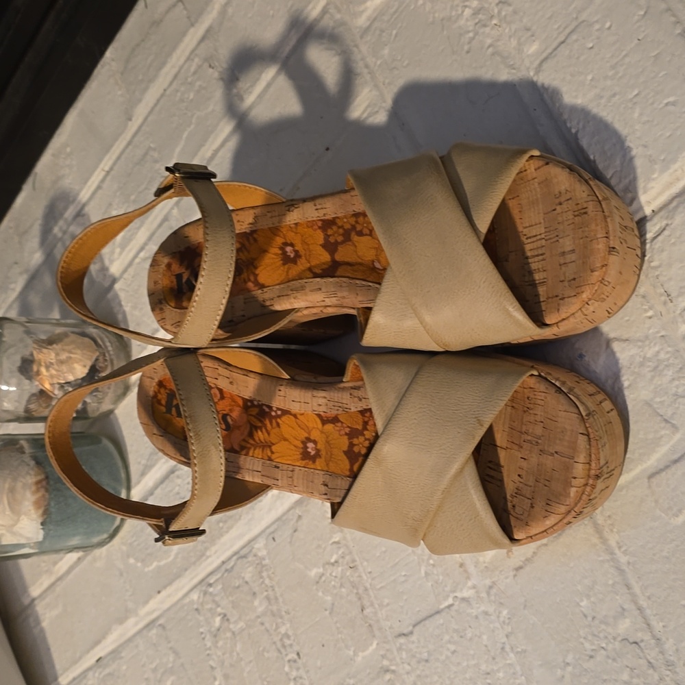 Cork Heel Sandal